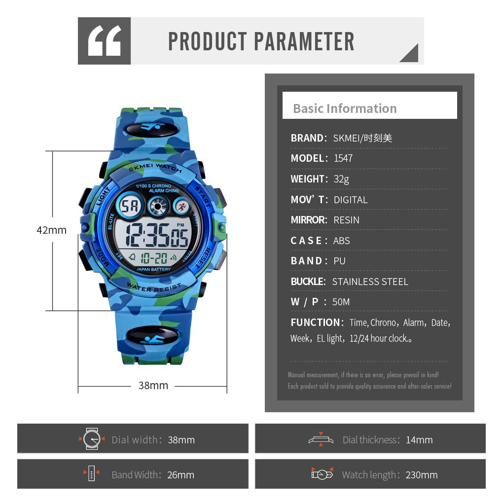 Foto 6 | Venta Internacional - Reloj Deportivo Digital Tonnier Kids, Led, Impermeable, Azul