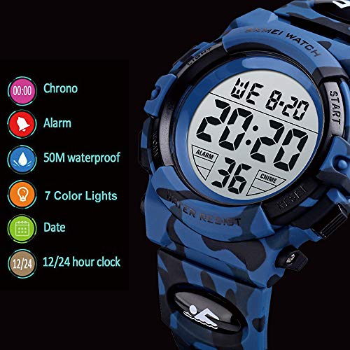 Foto 3 pulgar | Venta Internacional - Reloj Digital Venhoo Kids Para Deportes Al Aire Libre, Impermeable, 7 Colores