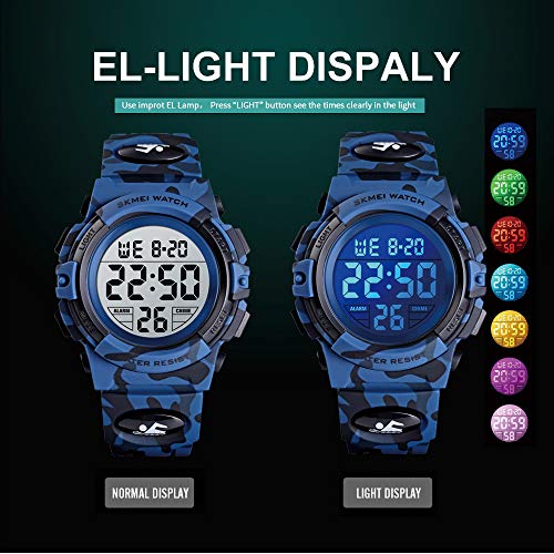 Foto 5 pulgar | Venta Internacional - Reloj Digital Venhoo Kids Para Deportes Al Aire Libre, Impermeable, 7 Colores