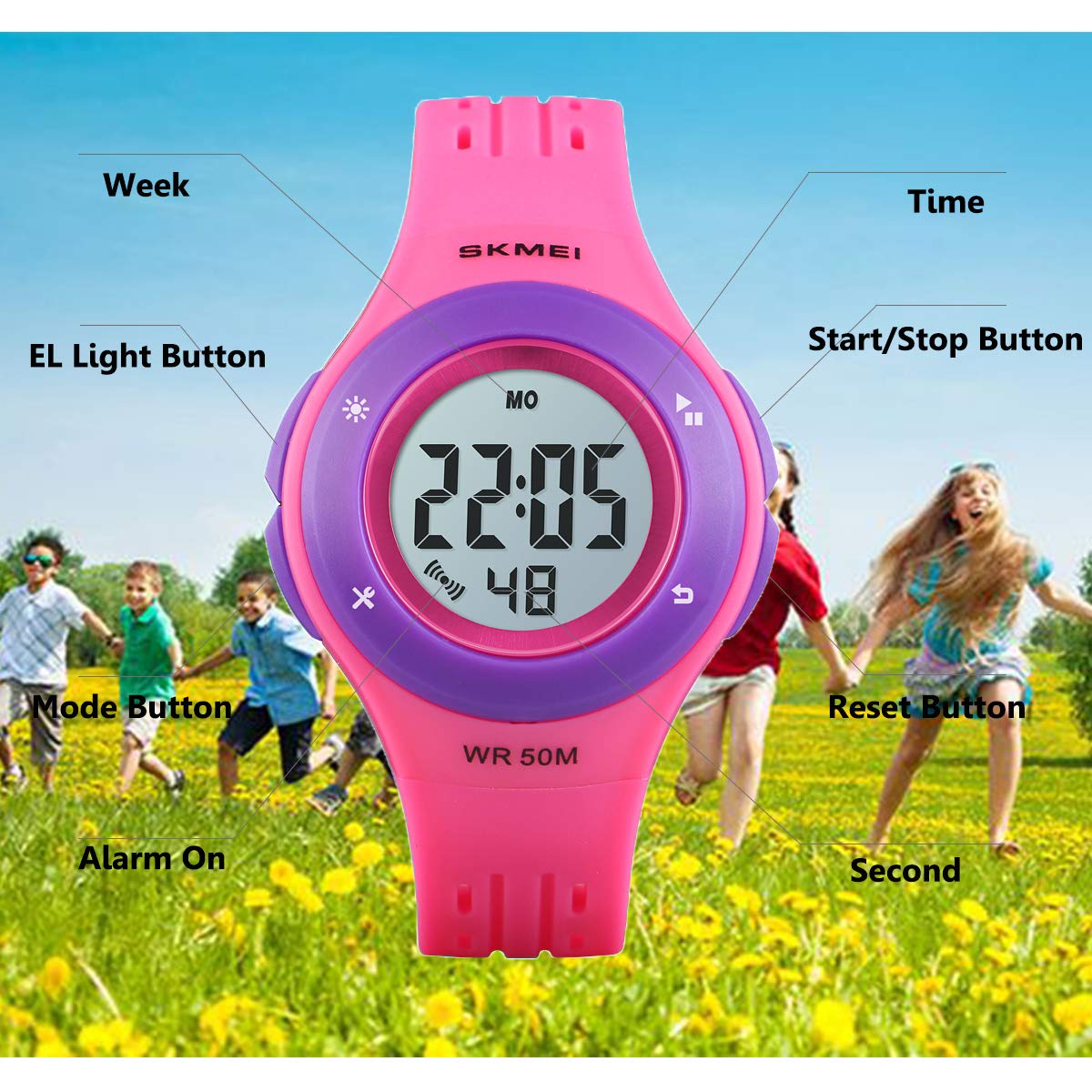 Foto 6 pulgar | Venta Internacional - Reloj Iwoch Kids Con Alarma Led Multifunción, Resistente Al Agua, 50 M