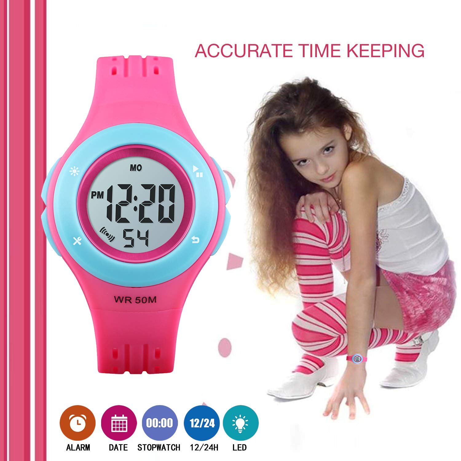 Foto 3 pulgar | Venta Internacional - Reloj Viliysun Kid Con Alarma Led Impermeable, 50 M, Cronómetro