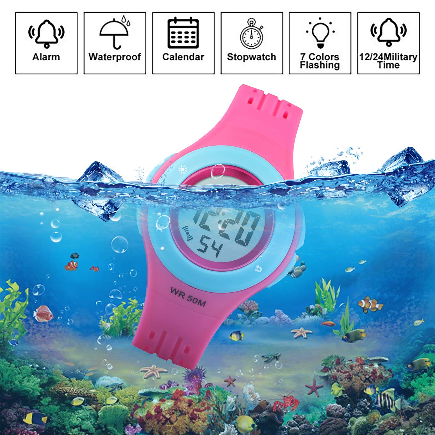 Foto 4 pulgar | Venta Internacional - Reloj Viliysun Kid Con Alarma Led Impermeable, 50 M, Cronómetro