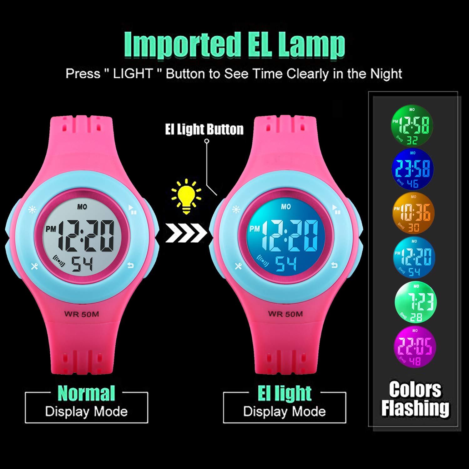 Foto 5 pulgar | Venta Internacional - Reloj Viliysun Kid Con Alarma Led Impermeable, 50 M, Cronómetro