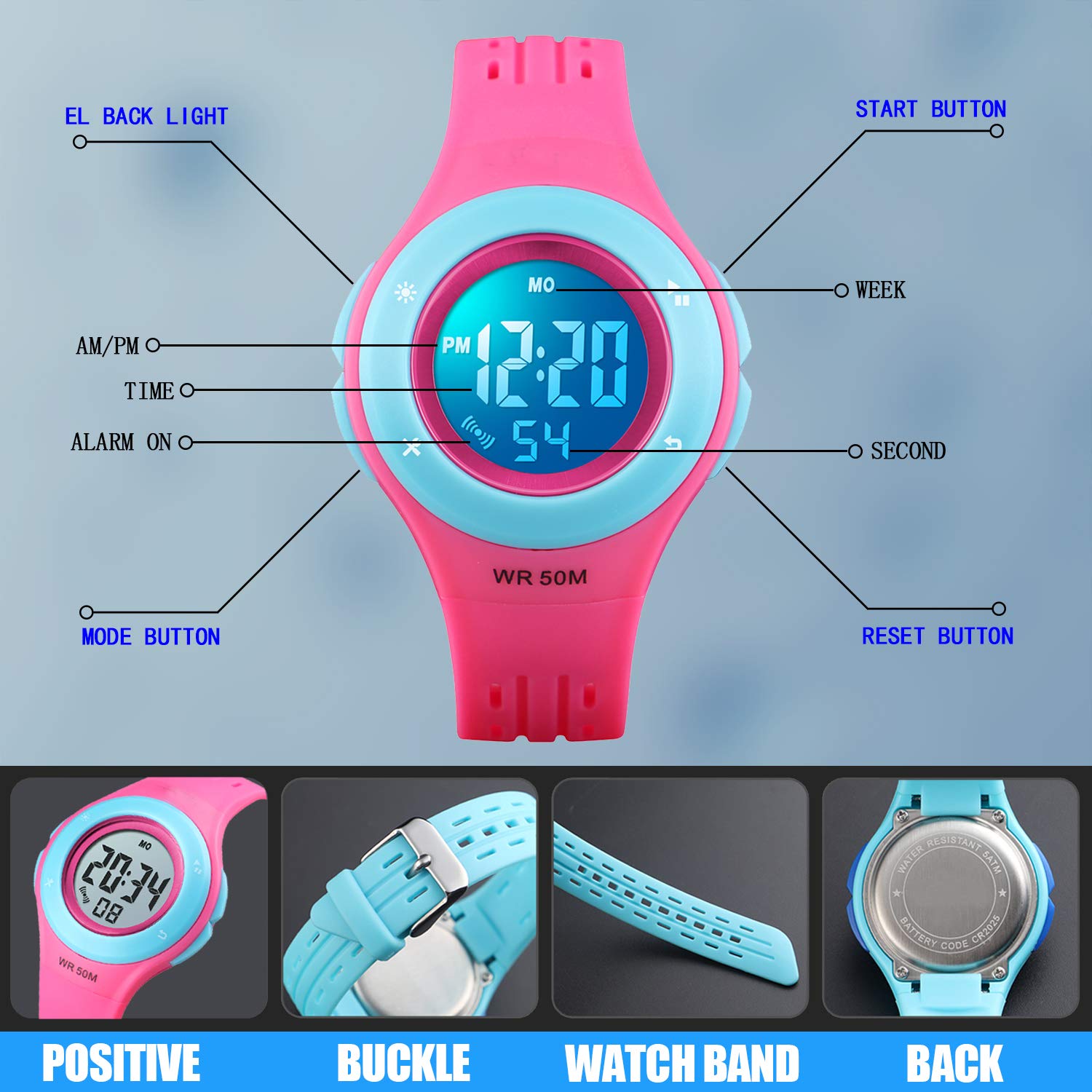 Foto 6 pulgar | Venta Internacional - Reloj Viliysun Kid Con Alarma Led Impermeable, 50 M, Cronómetro