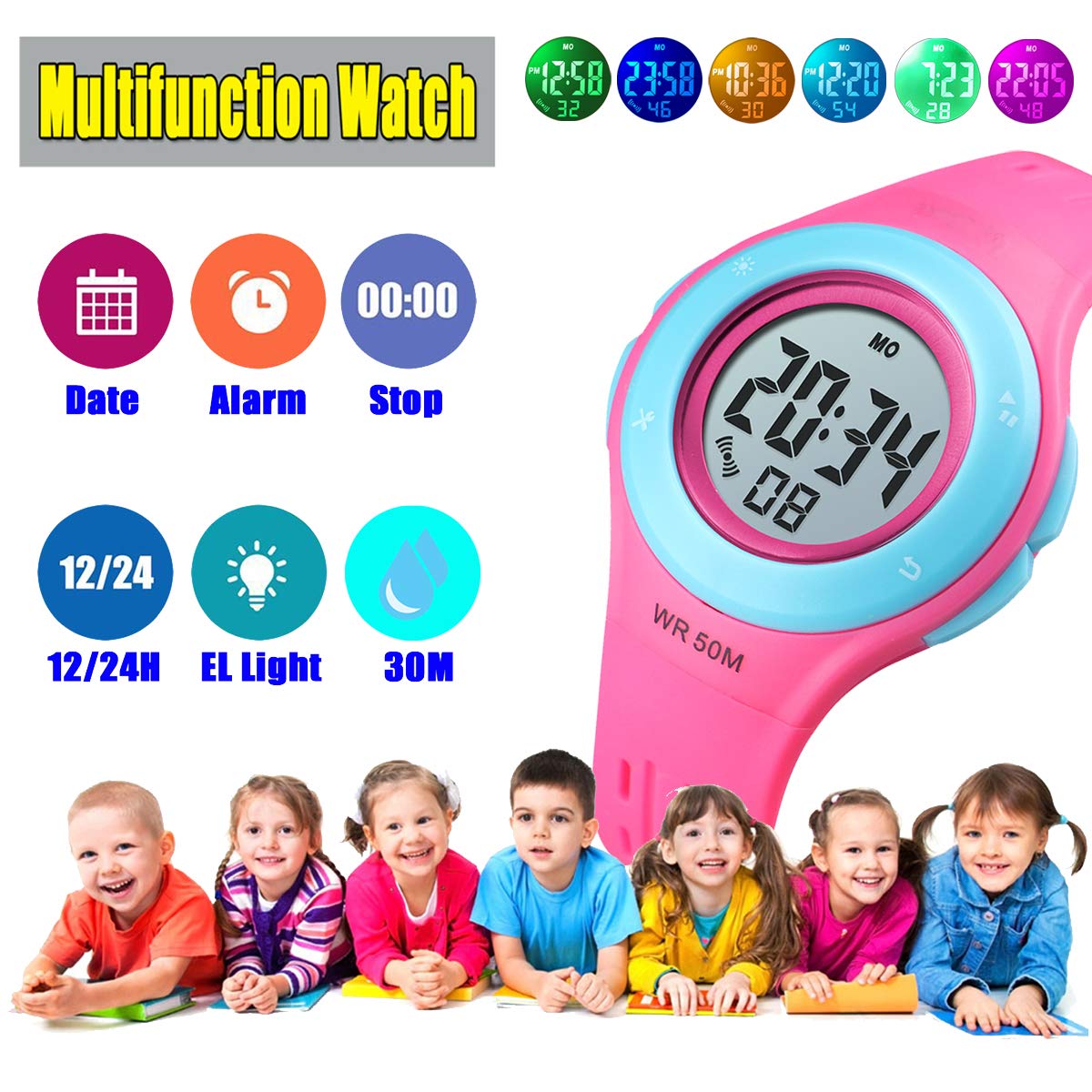 Foto 7 pulgar | Venta Internacional - Reloj Viliysun Kid Con Alarma Led Impermeable, 50 M, Cronómetro