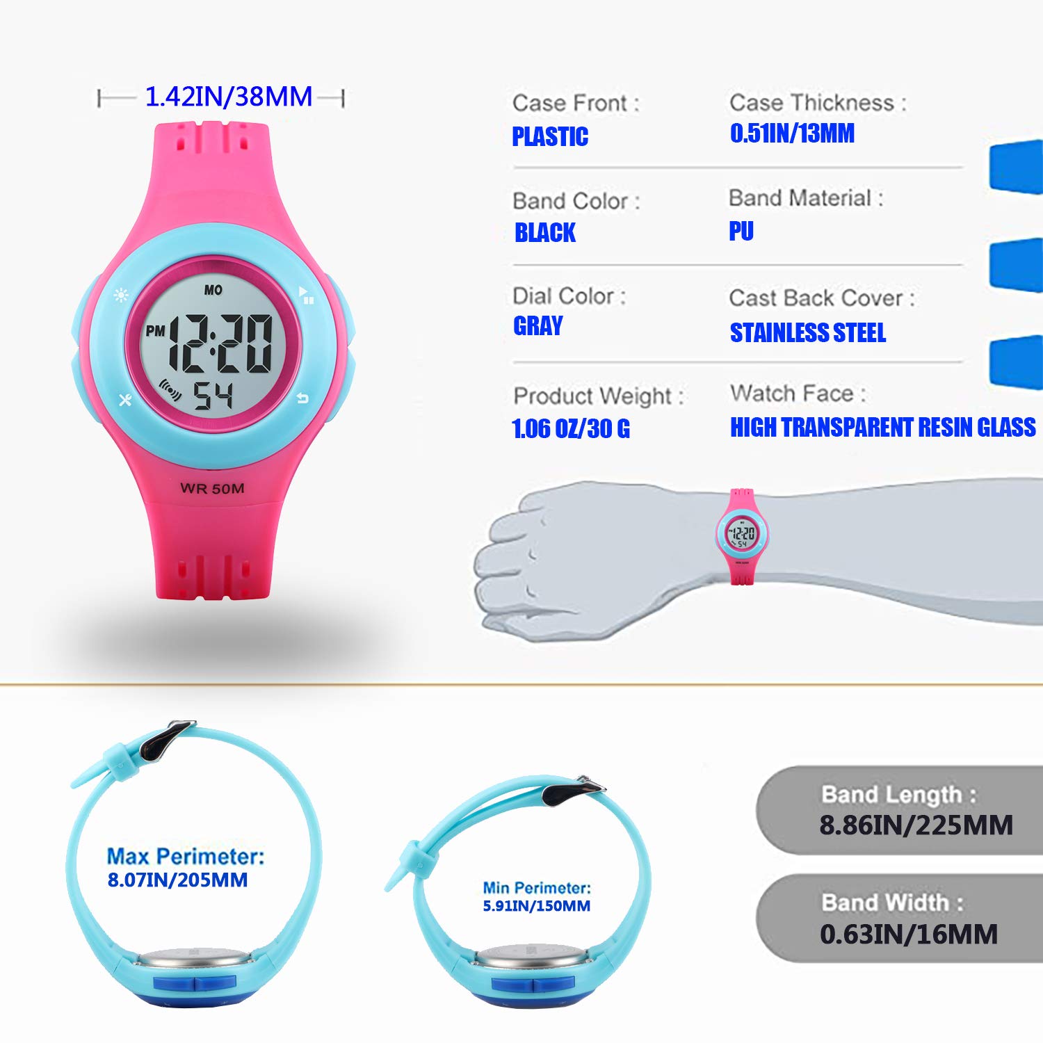 Foto 7 | Venta Internacional - Reloj Viliysun Kid Con Alarma Led Impermeable, 50 M, Cronómetro