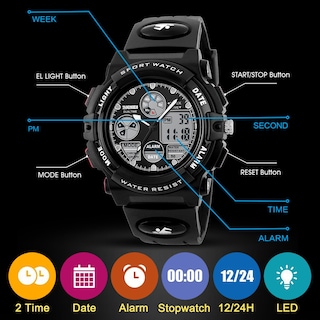 Foto 6 | Venta Internacional - Reloj Viliysun Kid Sport, 50 M, Resistente Al Agua, Con Alarma Led Y Cronómetro