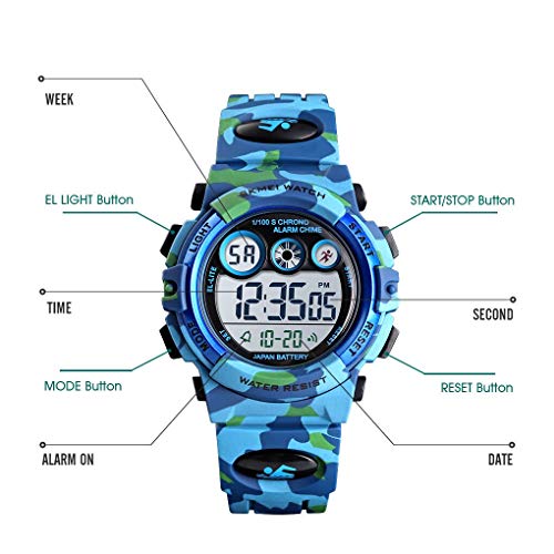 Foto 8 pulgar | Venta Internacional - Reloj Sknbc Kid Sport Con Alarma Led Y Cronómetro Impermeable Wr50m