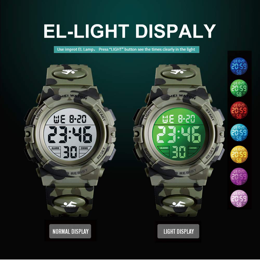 Foto 5 pulgar | Venta Internacional - Reloj Deportivo Digital Venhoo Para Niños, Resistente Al Agua, Con Alarma Y Cronómetro