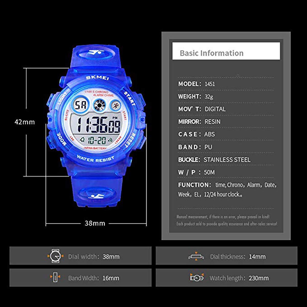 Foto 6 pulgar | Venta Internacional - Reloj Digital Para Niños Anloo, 50 M, Con Alarma, Cronómetro Impermeable