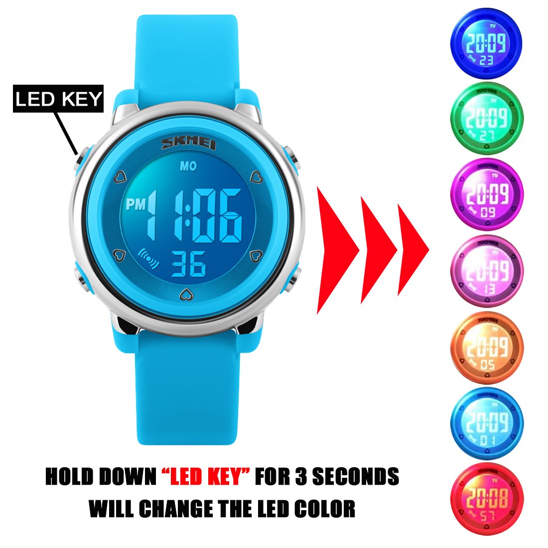 Foto 5 pulgar | Venta Internacional - Reloj Infantil Uswat Kid Led Impermeable 50 m Deportivo