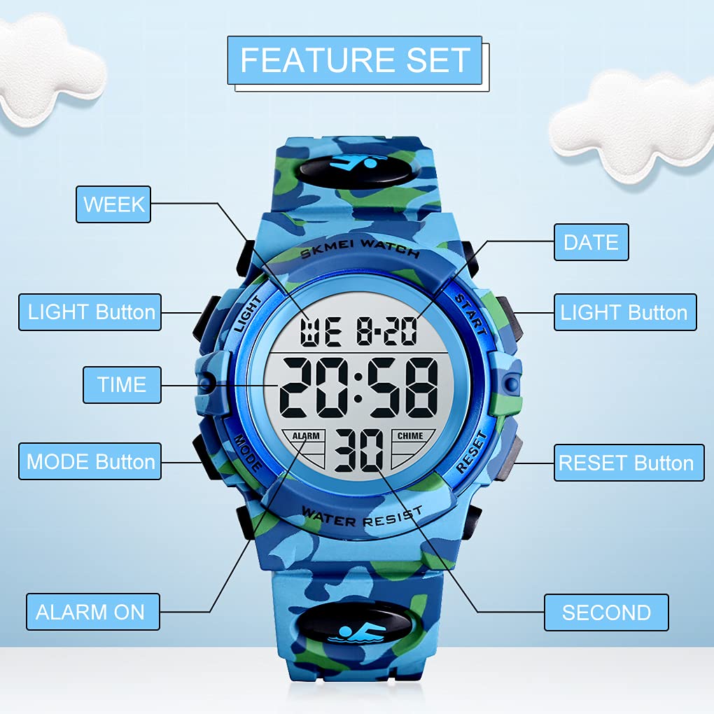 Foto 5 pulgar | Venta Internacional - Reloj Jianxiang Kids Con Cronógrafo Digital Led, 50 M, Resistente Al Agua