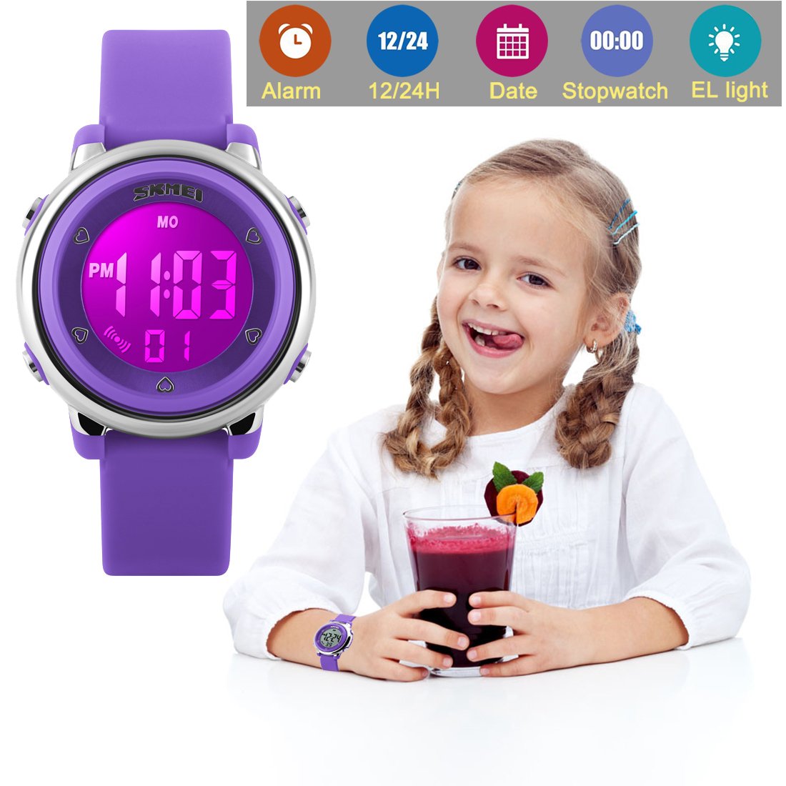 Foto 3 pulgar | Venta Internacional - Reloj Led Uswat Para Niños, 50 M, Resistente Al Agua, Alarma Deportiva, Cronómetro