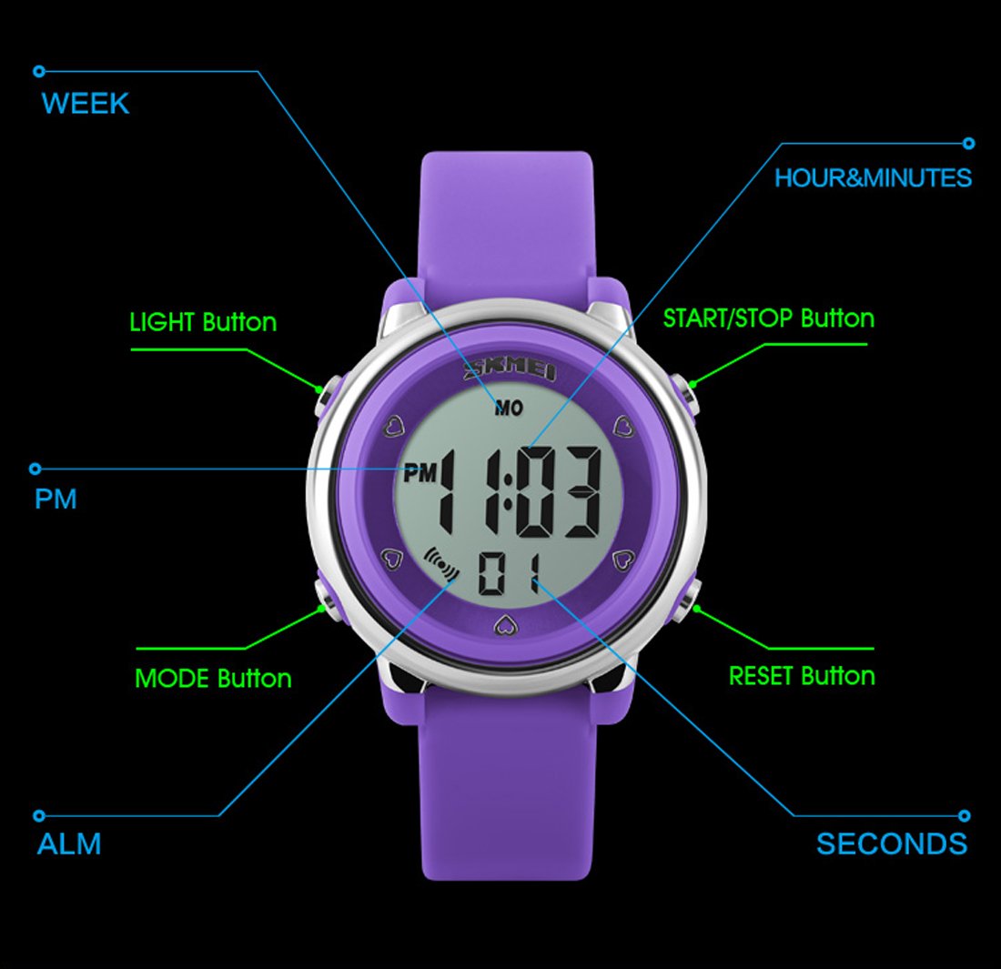 Foto 8 pulgar | Venta Internacional - Reloj Led Uswat Para Niños, 50 M, Resistente Al Agua, Alarma Deportiva, Cronómetro