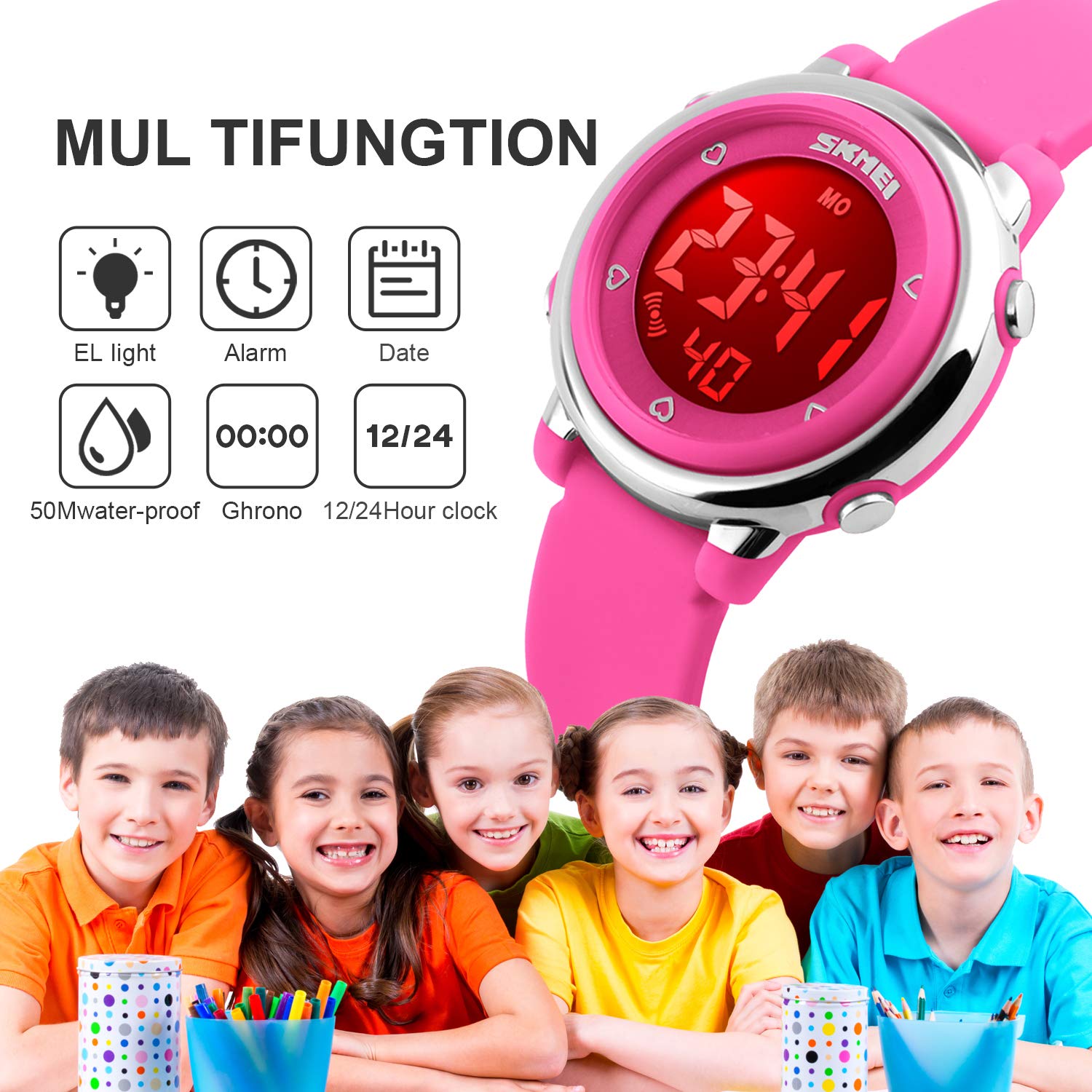 Foto 6 pulgar | Venta Internacional - Reloj Deportivo Etway Para Niños Con Alarma Led Impermeable Y Cronómetro