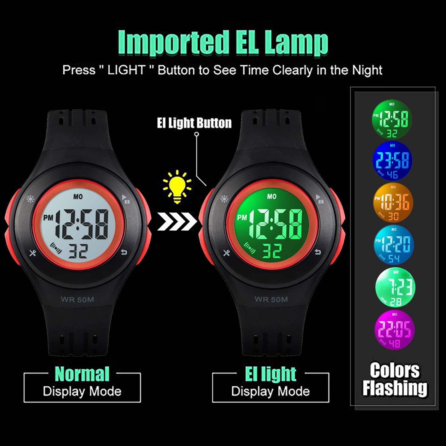 Foto 4 pulgar | Venta Internacional - Reloj Deportivo Axspt Kid Led 30 M Impermeable Para Niño Y Niña