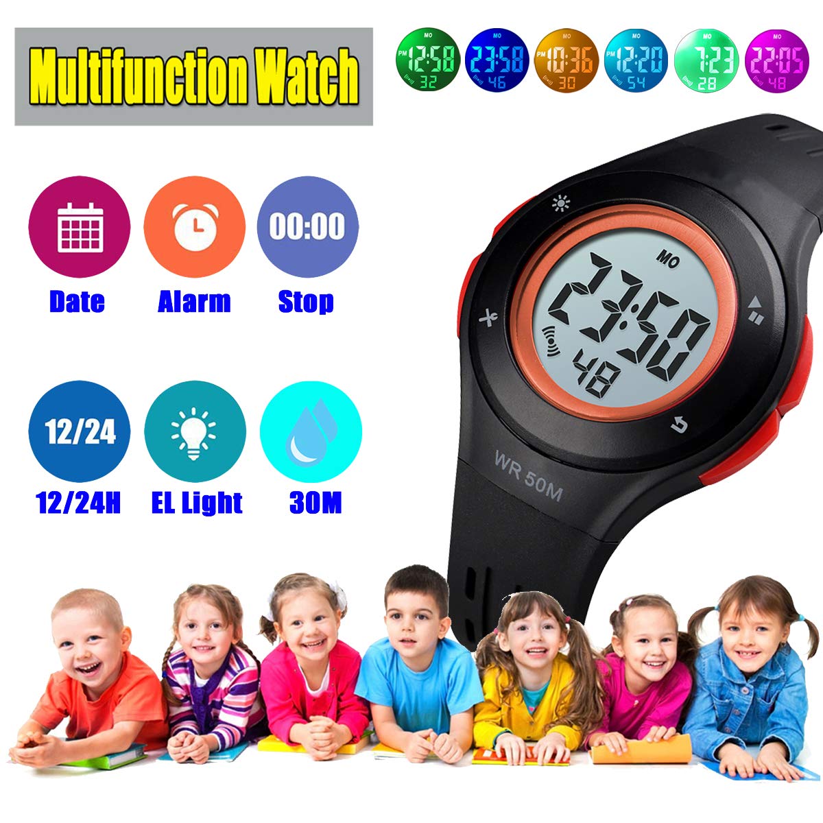 Foto 6 pulgar | Venta Internacional - Reloj Deportivo Axspt Kid Led 30 M Impermeable Para Niño Y Niña