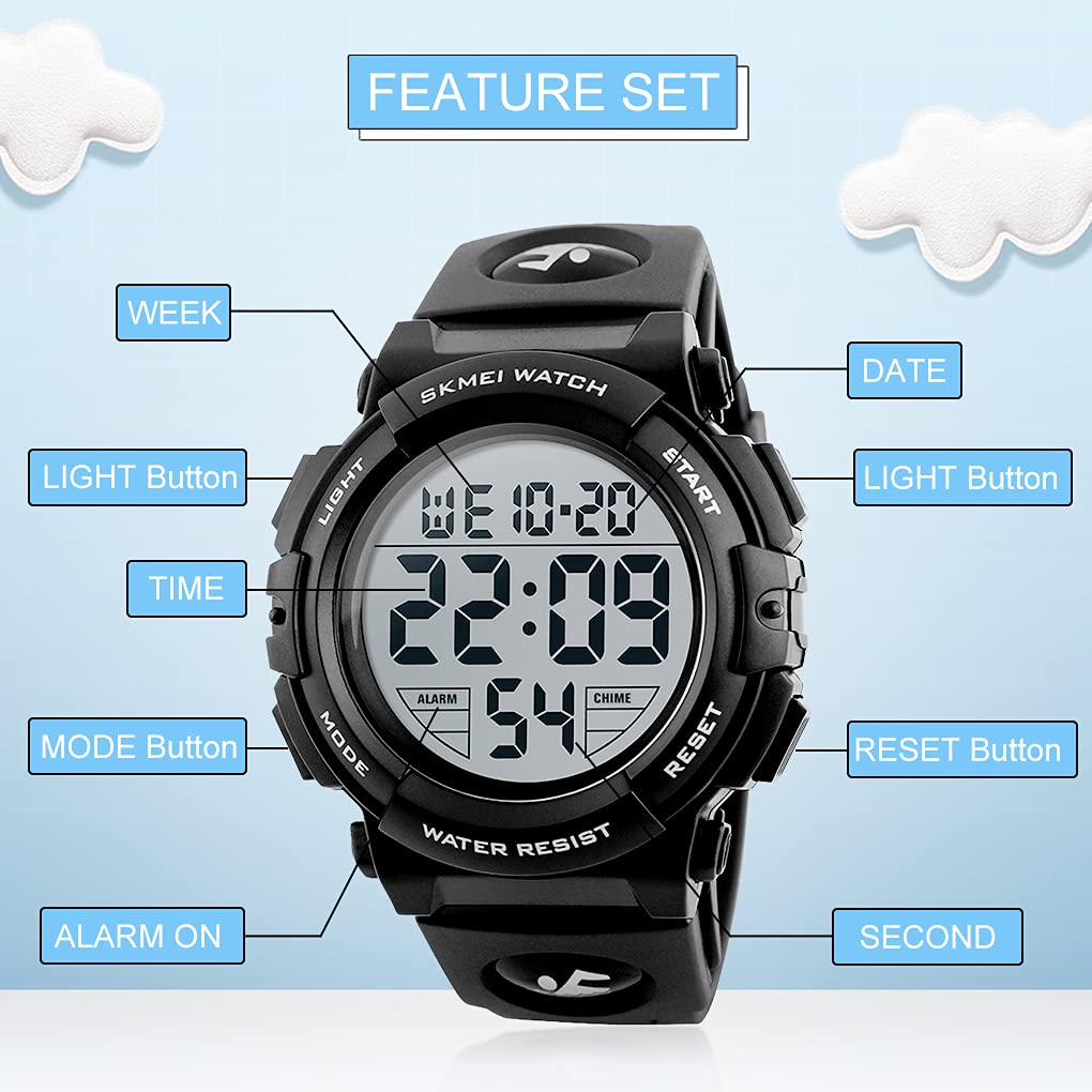 Foto 5 pulgar | Venta Internacional - Reloj Jianxiang Kids, Cronógrafo Deportivo Digital Led, 50 M, Agua