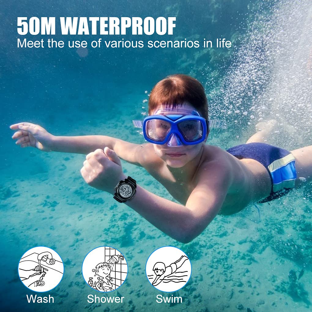 Foto 7 pulgar | Venta Internacional - Reloj Jianxiang Kids, Cronógrafo Deportivo Digital Led, 50 M, Agua