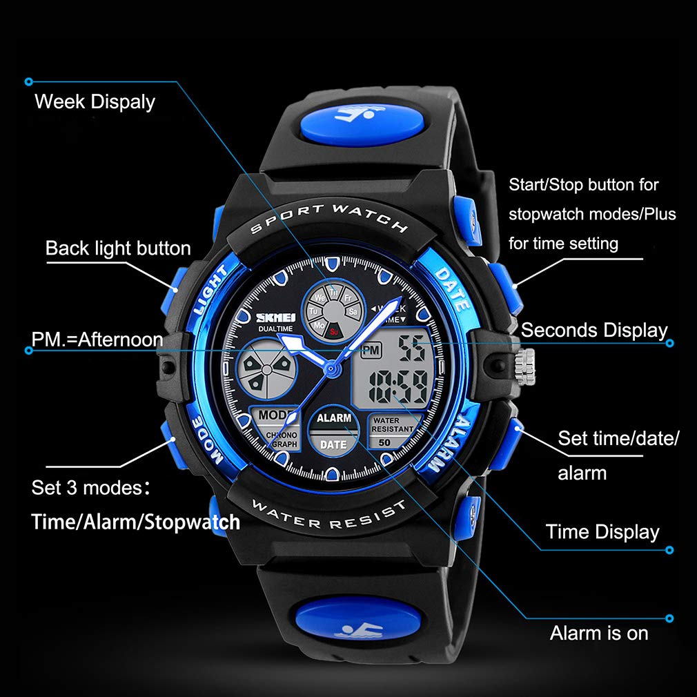 Foto 4 pulgar | Venta Internacional - Reloj Deportivo Eyotto Kids Impermeable Analógico Digital Azul