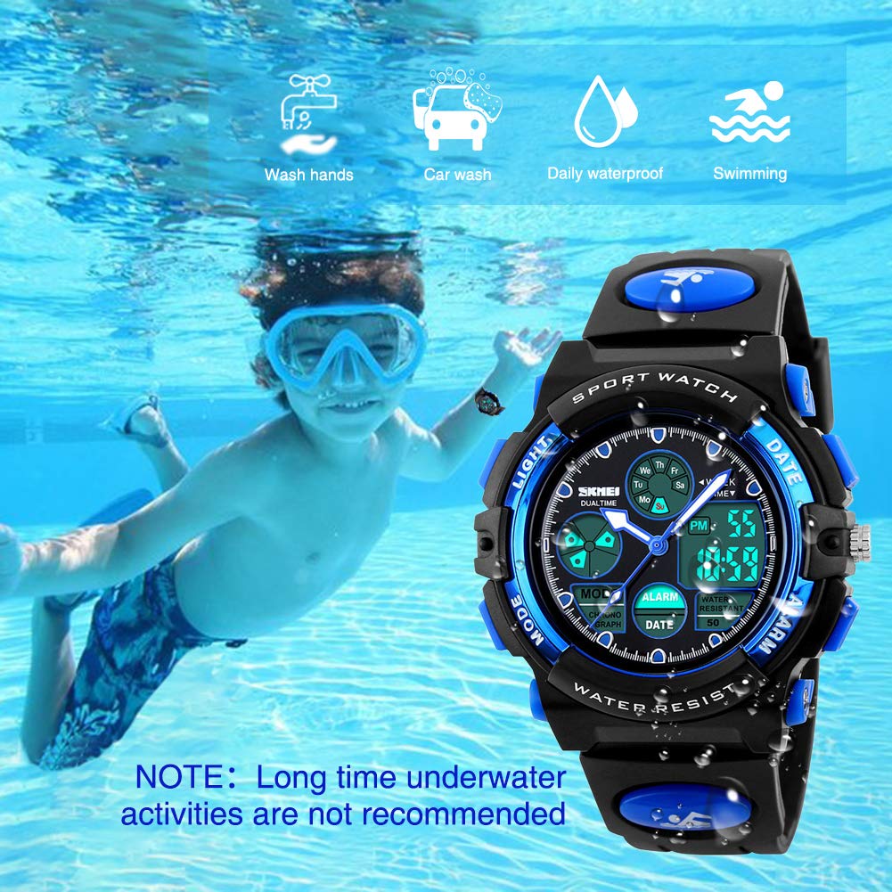 Foto 5 pulgar | Venta Internacional - Reloj Deportivo Eyotto Kids Impermeable Analógico Digital Azul