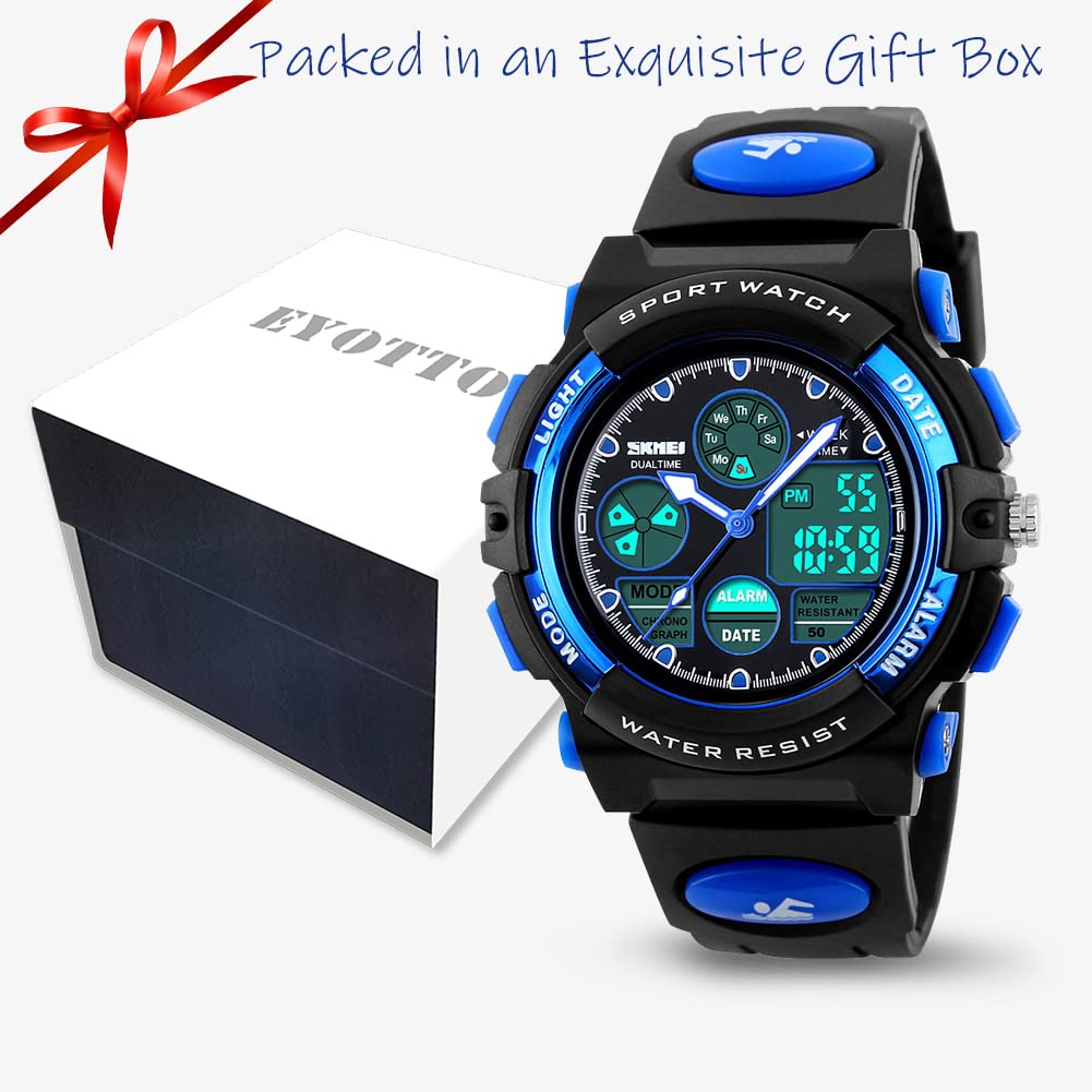 Foto 7 pulgar | Venta Internacional - Reloj Deportivo Eyotto Kids Impermeable Analógico Digital Azul