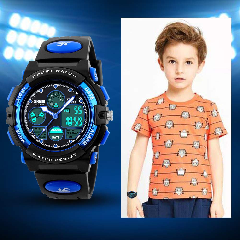 Foto 9 pulgar | Venta Internacional - Reloj Deportivo Eyotto Kids Impermeable Analógico Digital Azul
