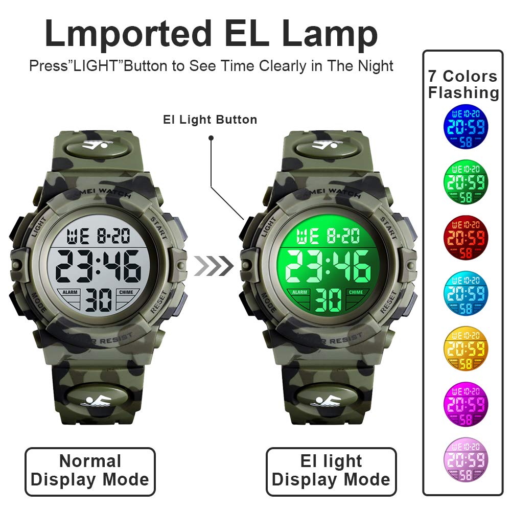 Foto 5 pulgar | Venta Internacional - Reloj Etway Kids Con Alarma Led Digital Deportiva A Prueba De Agua