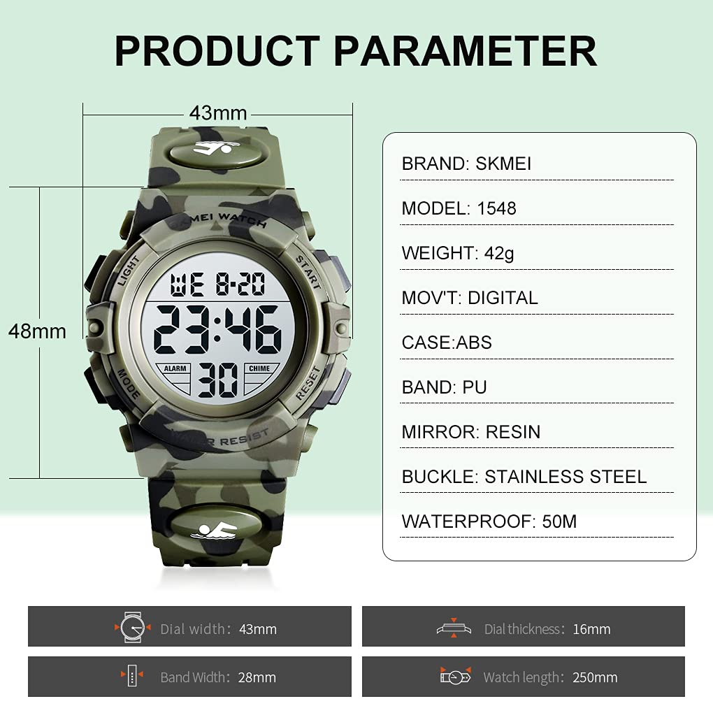 Foto 6 pulgar | Venta Internacional - Reloj Jianxiang Kids Digital Sport, 50 M, Resistente Al Agua Para Niños De 5 A 15 Años