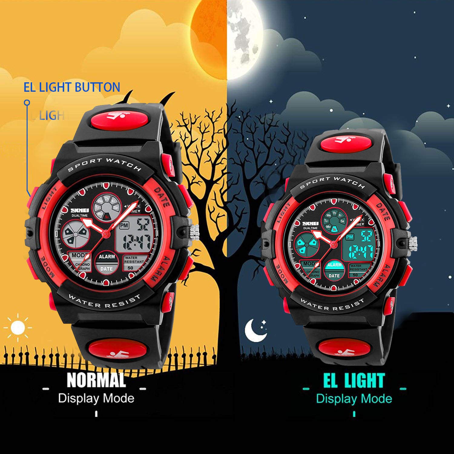 Foto 5 pulgar | Venta Internacional - Reloj Cofuo Kids Digital Red Para Niñas Y Niños De 5 A 15 Años