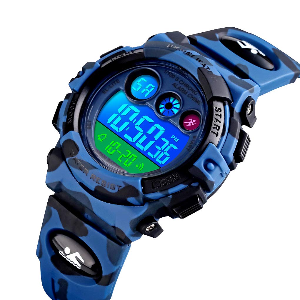 Foto 3 pulgar | Venta Internacional - Reloj Digital Deportivo Para Niños, Impermeable, De 3 A 15 Años, Para Niños Y Niñas, Azul Oscuro