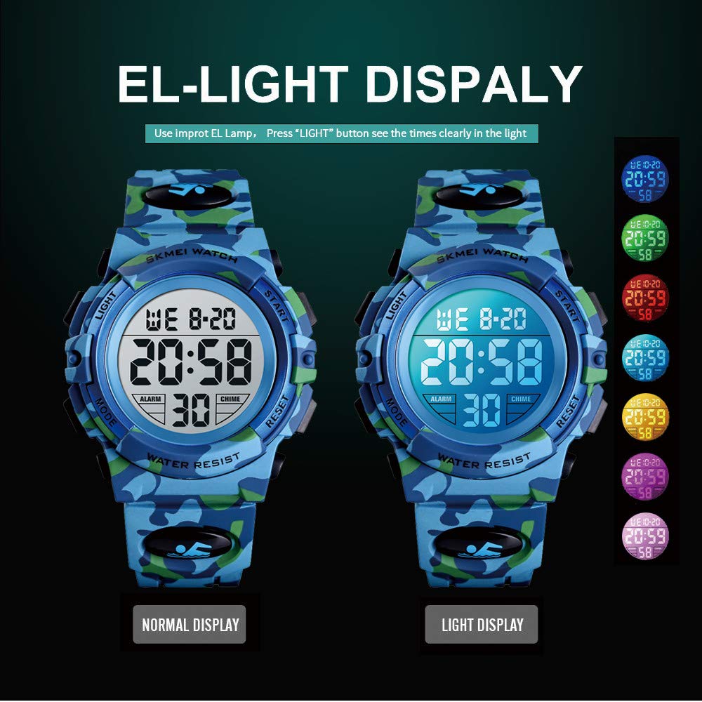 Foto 4 pulgar | Venta Internacional - Reloj Digital Venhoo Kids Para Deportes Al Aire Libre, Impermeable, Azul Marino