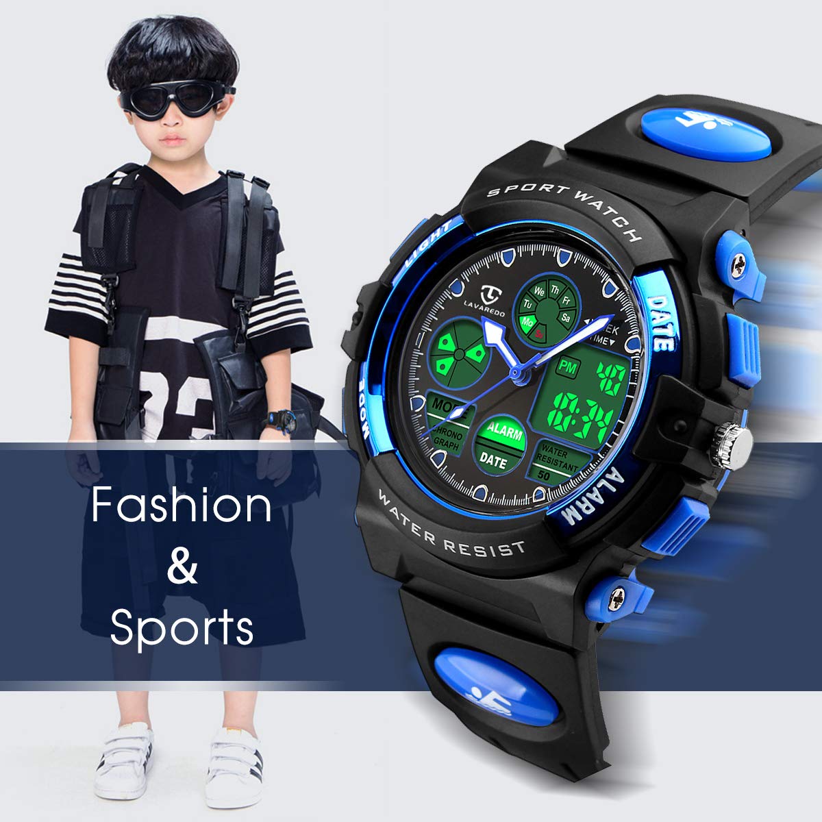 Foto 5 | Venta Internacional - Reloj Aswan Con Alarma Led Digital Deportiva Para Niños, Resistente Al Agua