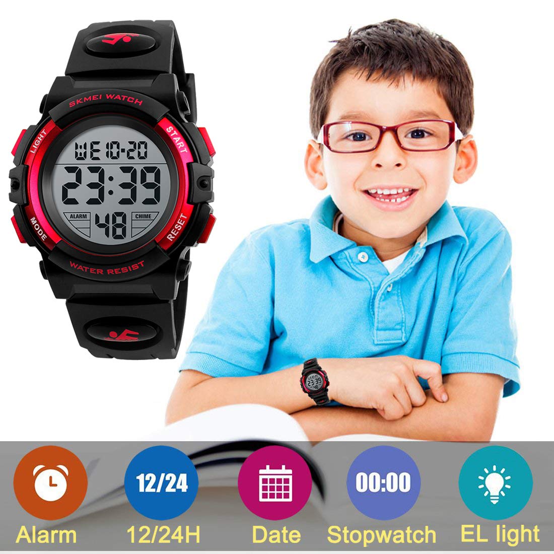 Foto 3 pulgar | Venta Internacional - Reloj Digital Led Deportivo Uswat, 50 M, Resistente Al Agua, Para Niños Y Niñas