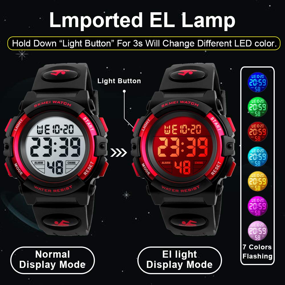 Foto 6 pulgar | Venta Internacional - Reloj Digital Led Deportivo Uswat, 50 M, Resistente Al Agua, Para Niños Y Niñas