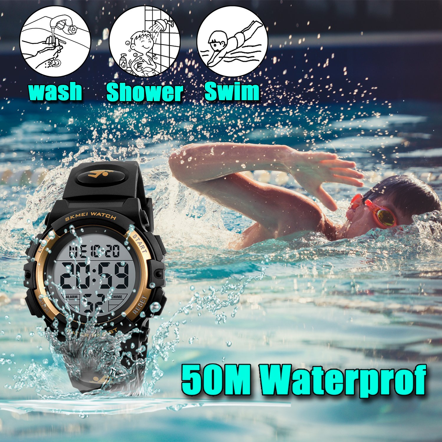 Foto 3 pulgar | Venta Internacional - Reloj Infantil Viliysun, 50 M, Impermeable, Deportivo, Con Alarma, Led, Cronómetro