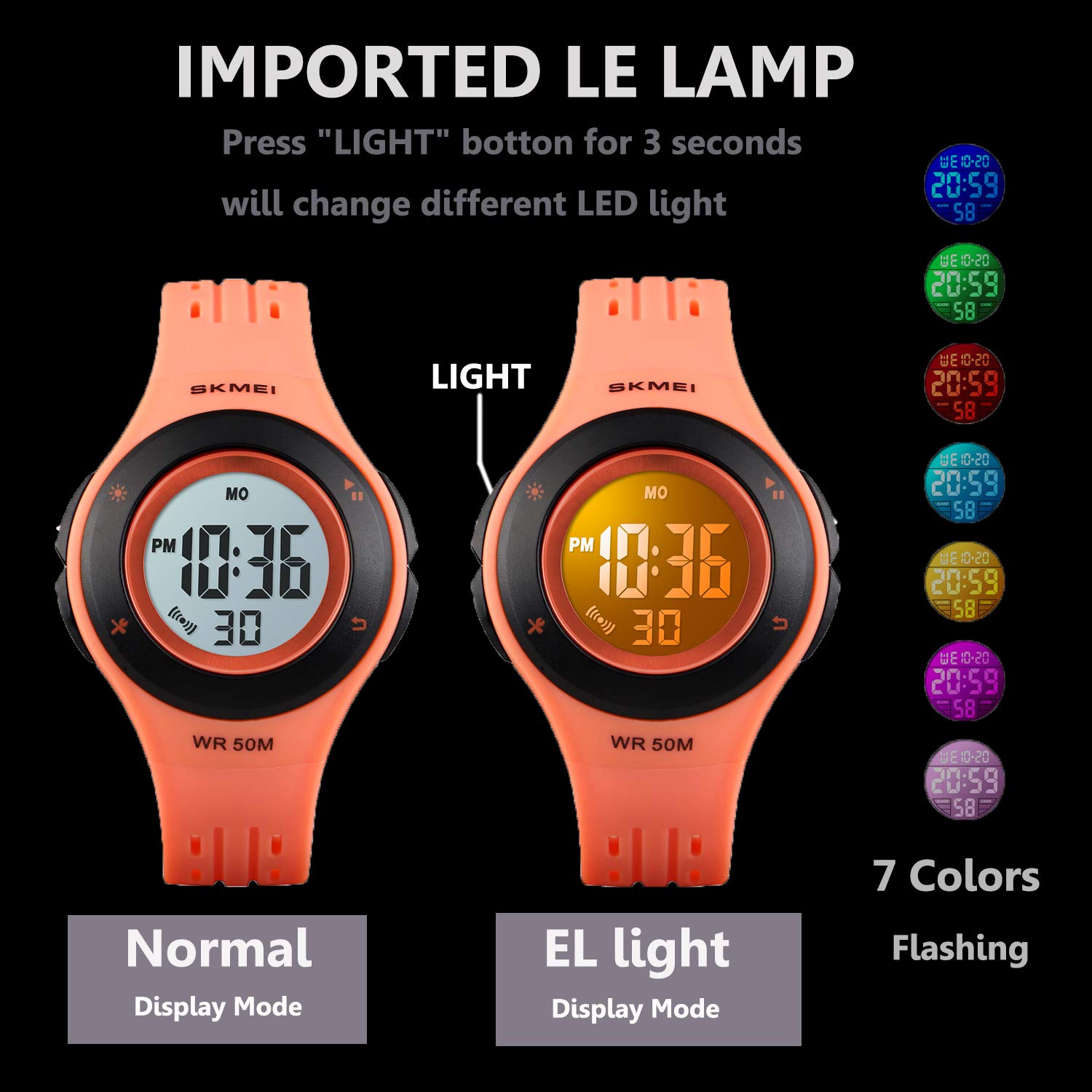 Foto 4 pulgar | Venta Internacional - Reloj Para Niños Iwoch Multifunción, 50 M, Resistente Al Agua, Led, Alarma Ora