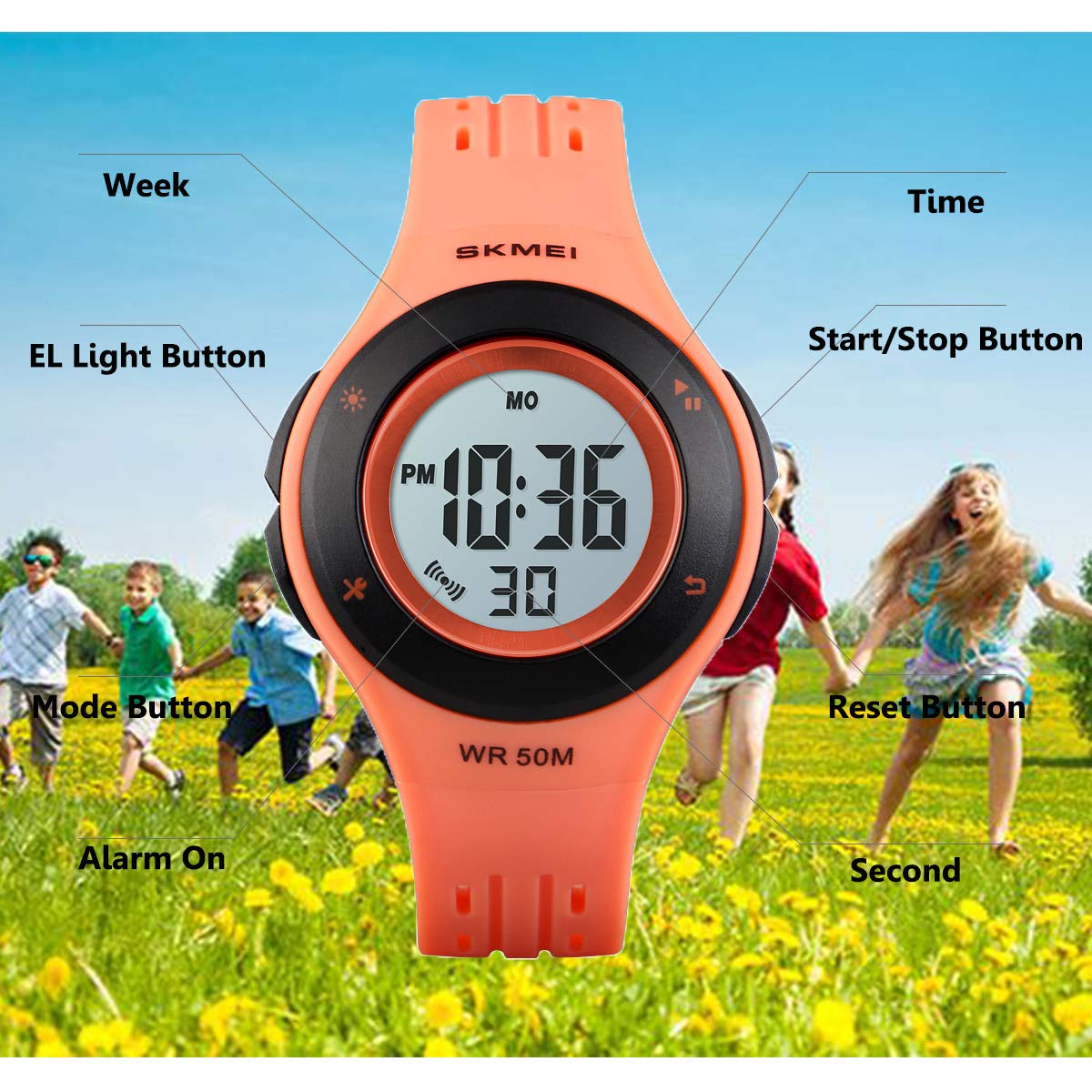 Foto 6 pulgar | Venta Internacional - Reloj Para Niños Iwoch Multifunción, 50 M, Resistente Al Agua, Led, Alarma Ora