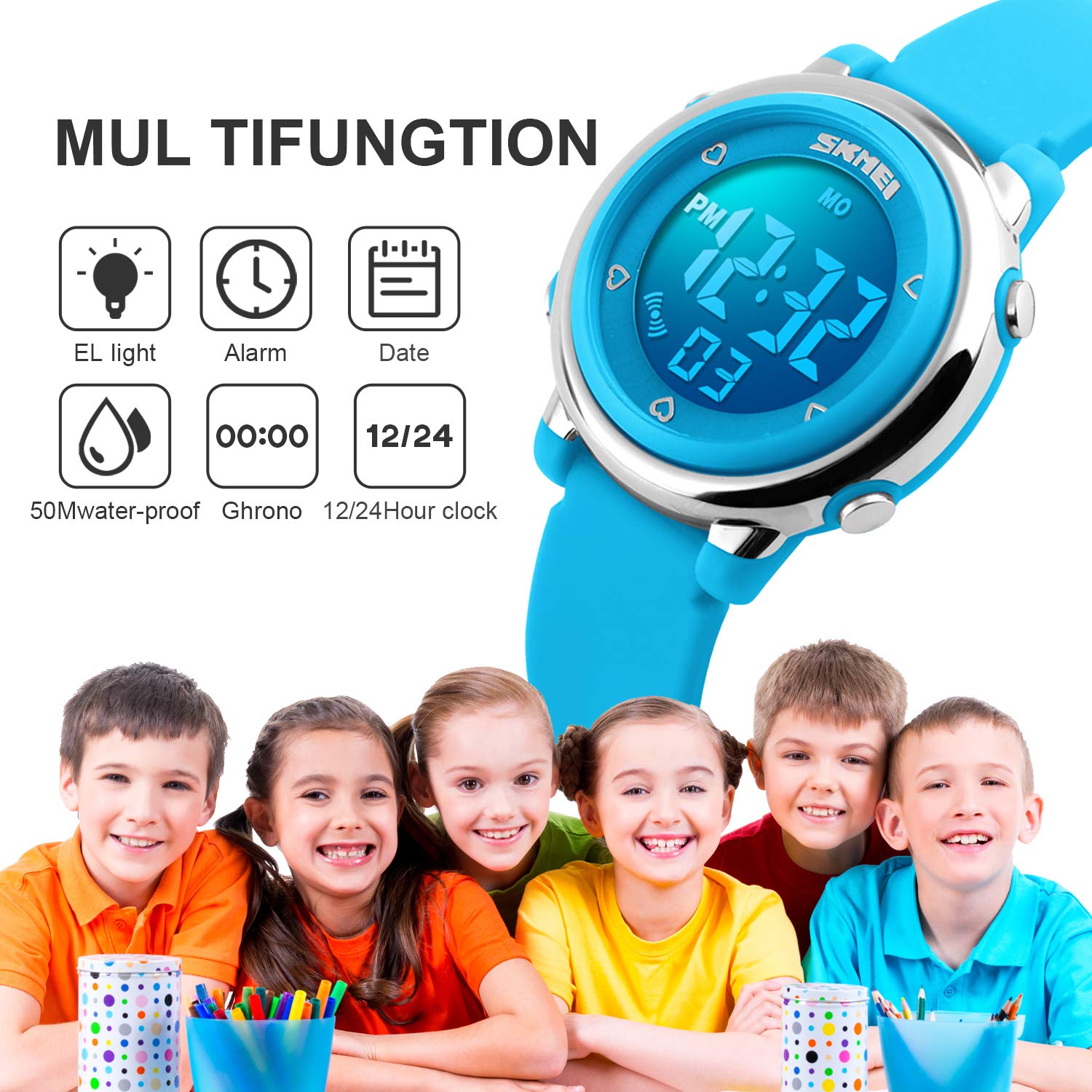 Foto 6 pulgar | Venta Internacional - Reloj Deportivo Axspt Kid Led 30 M Impermeable Para Niño Y Niña