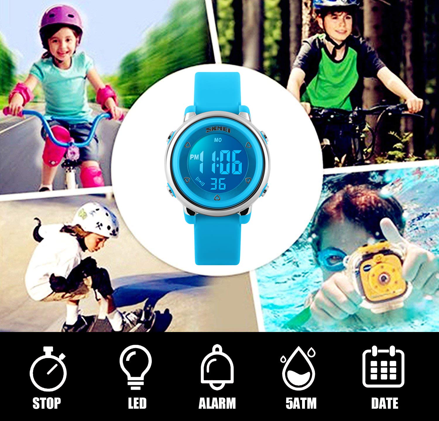 Foto 8 pulgar | Venta Internacional - Reloj Deportivo Axspt Kid Led 30 M Impermeable Para Niño Y Niña