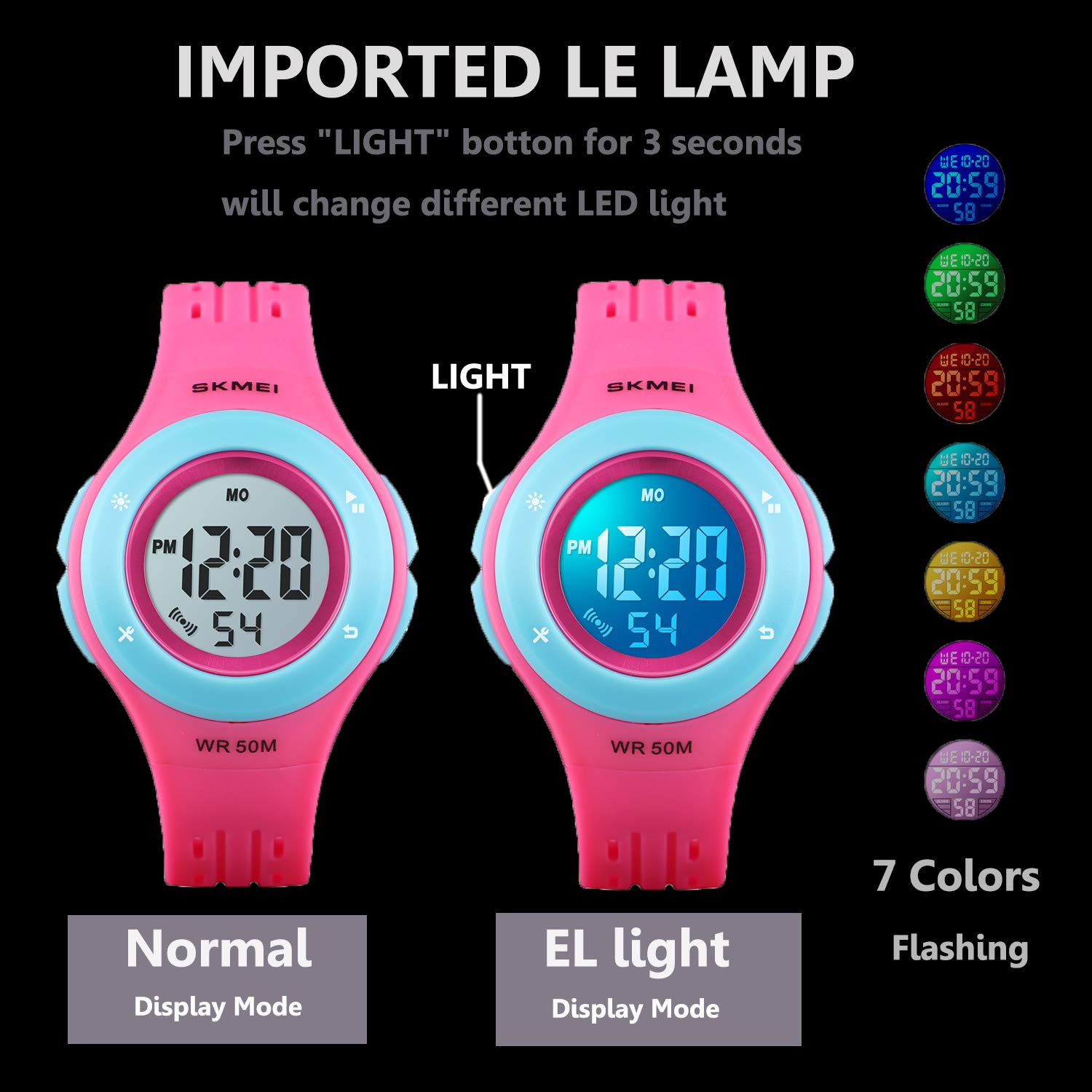 Foto 4 pulgar | Venta Internacional - Reloj Para Niños Iwoch, Multifunción, 50 M, Con Alarma Led Impermeable