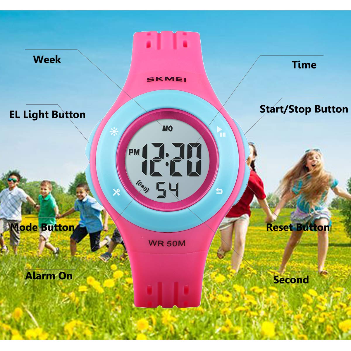 Foto 6 pulgar | Venta Internacional - Reloj Para Niños Iwoch, Multifunción, 50 M, Con Alarma Led Impermeable