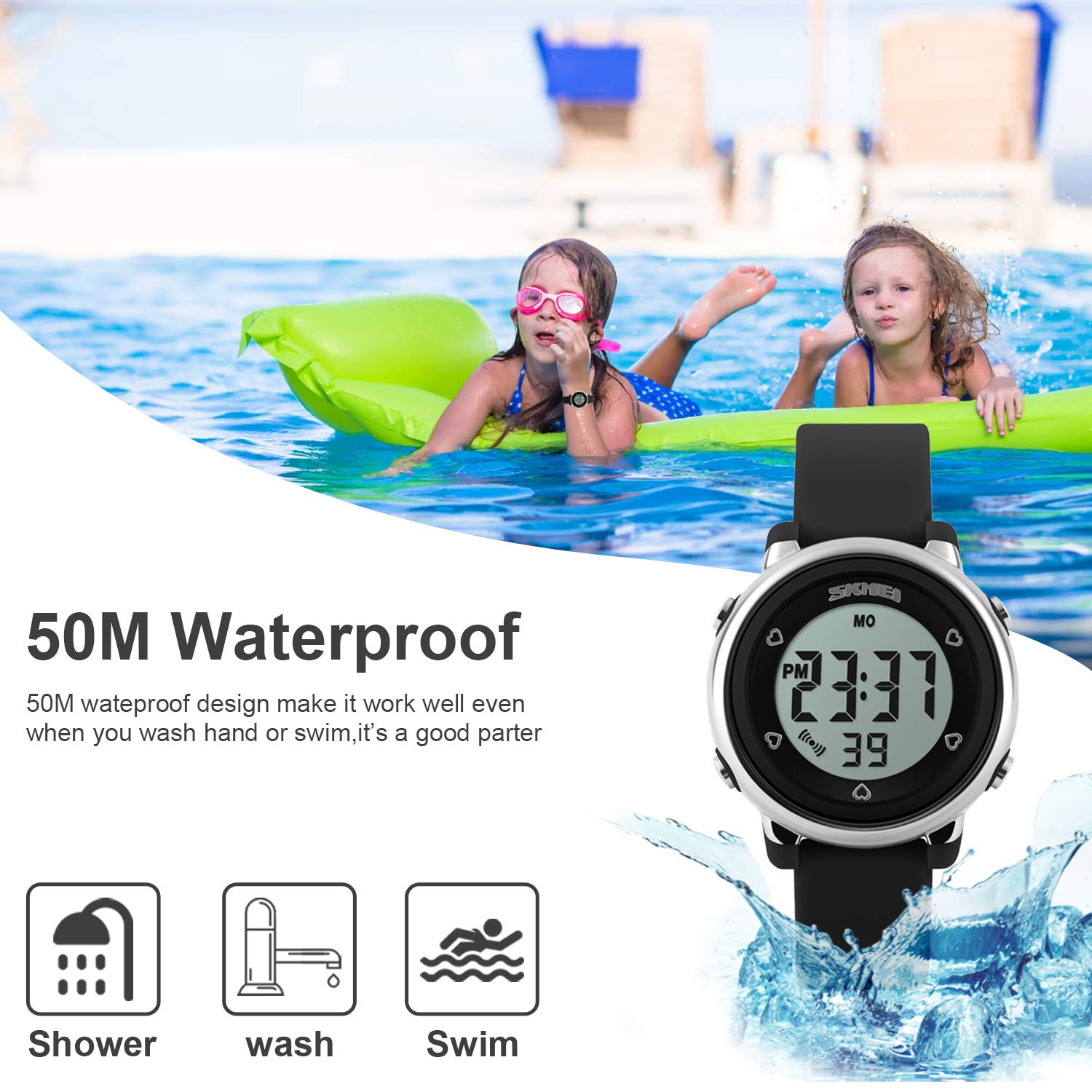 Foto 4 pulgar | Venta Internacional - Reloj Abset Kids Con Luces Multifunción De 7 Colores Y Resistentes Al Agua