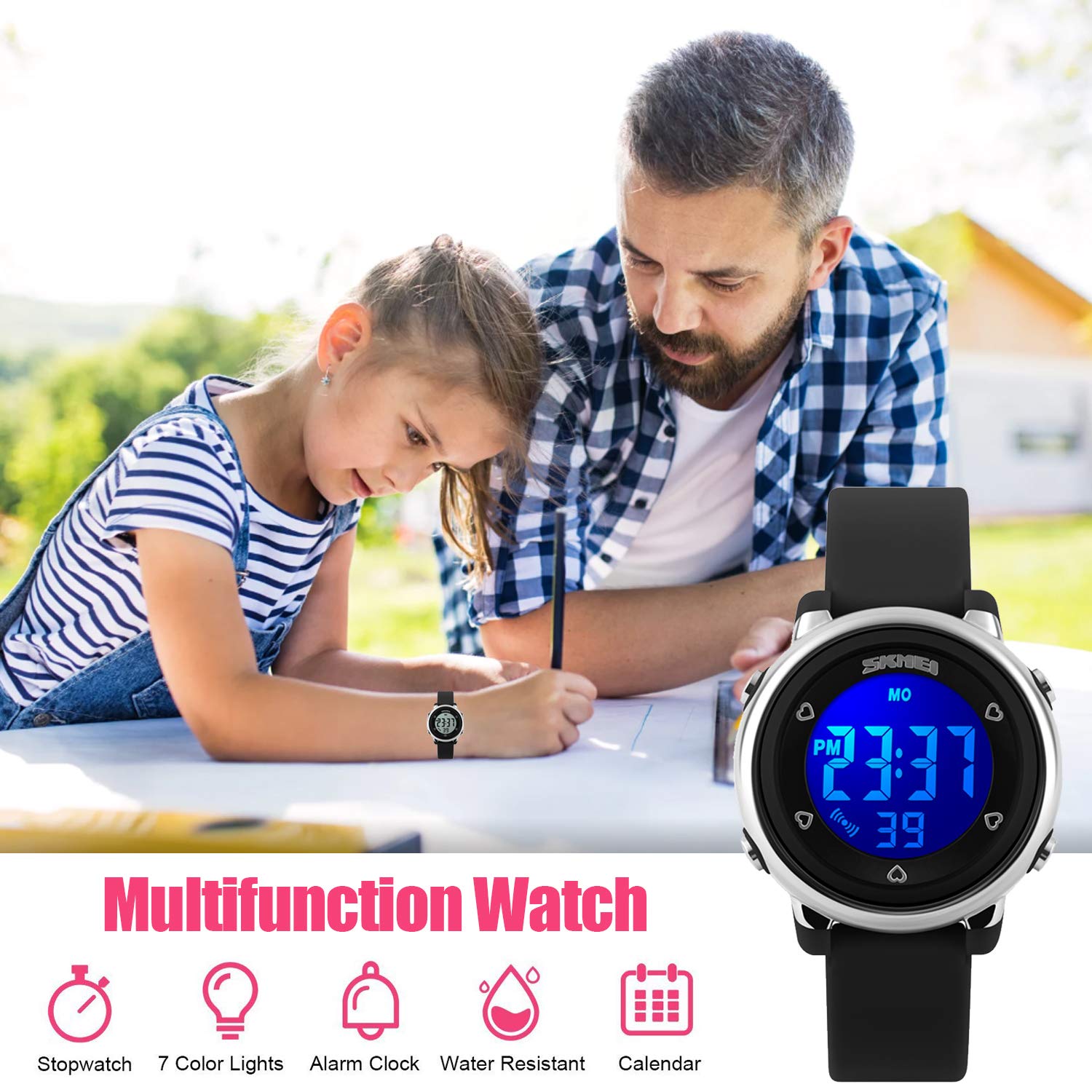 Foto 6 pulgar | Venta Internacional - Reloj Abset Kids Con Luces Multifunción De 7 Colores Y Resistentes Al Agua