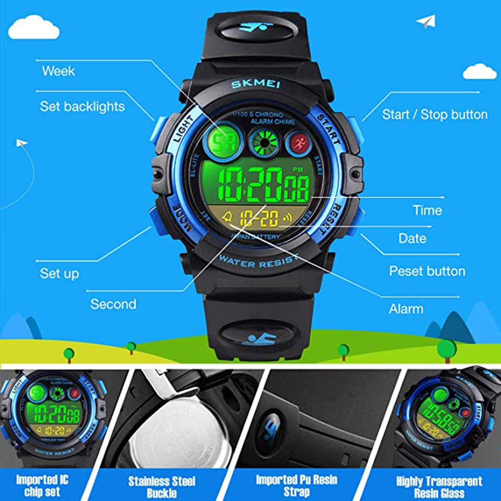 Foto 5 pulgar | Venta Internacional - Reloj Led Tonnier Kids Para Deportes Al Aire Libre, 5 Atm, Resistente Al Agua