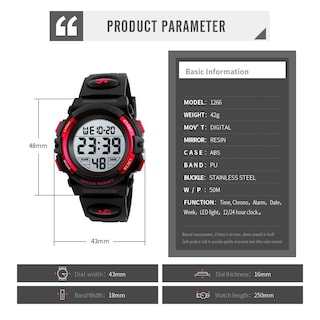 Foto 4 | Venta Internacional - Calendario Digital Con Alarma Watch Dayllon Para Niños, 50 M, Resistente Al Agua