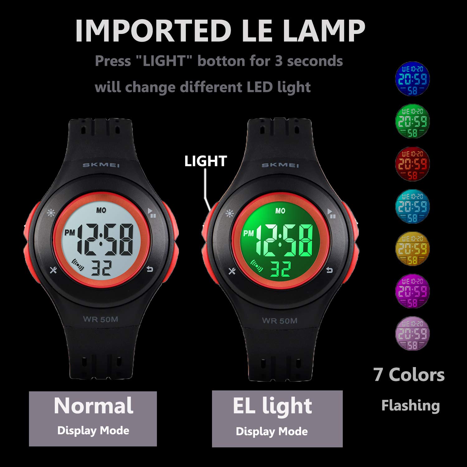 Foto 4 pulgar | Venta Internacional - Reloj Para Niños Iwoch Multifunción, 50 M, Resistente Al Agua, Con Alarma Led, Color Azul