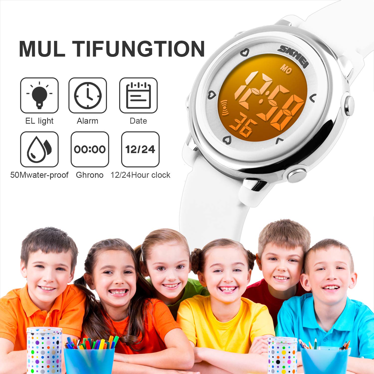 Foto 6 pulgar | Venta Internacional - Reloj Deportivo Etway Para Niños, Digital, Con Alarma Led, Cronómetro, Impermeable