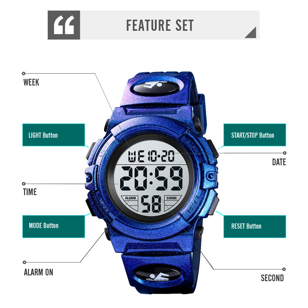 Foto 4 pulgar | Venta Internacional - Reloj Digital Dayllon Boys Con Calendario Con Alarma Impermeable De 50 M