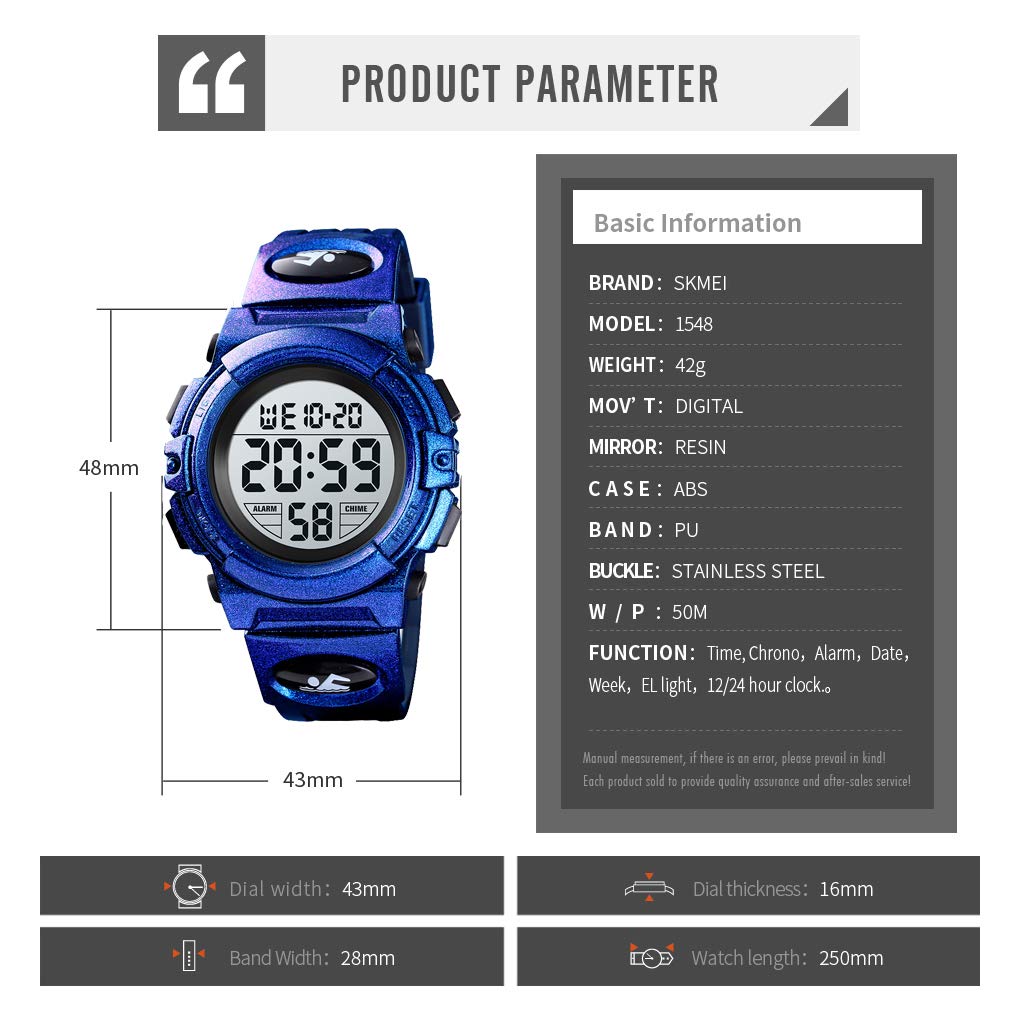 Foto 5 pulgar | Venta Internacional - Reloj Digital Dayllon Boys Con Calendario Con Alarma Impermeable De 50 M